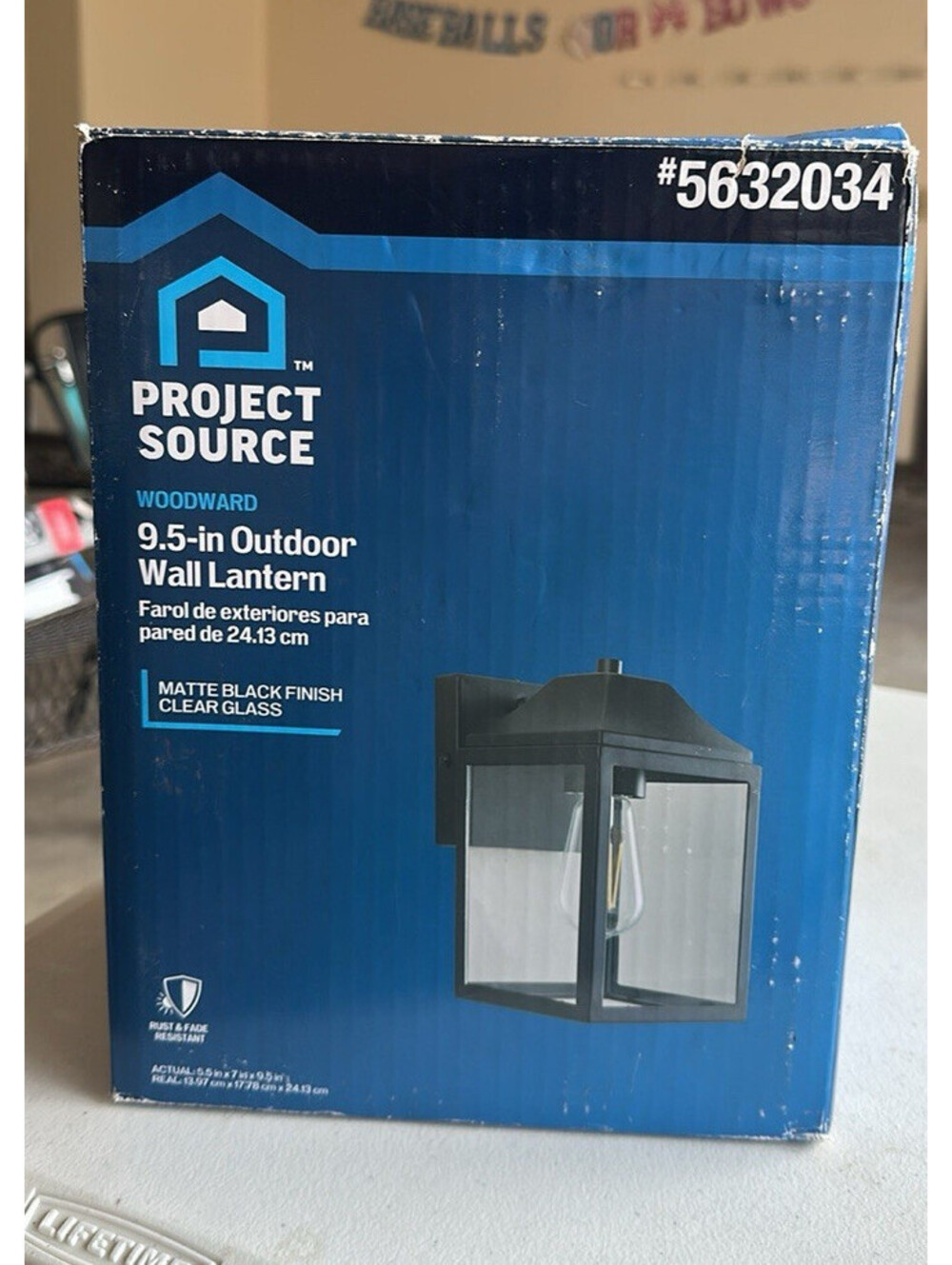 Project Source Woodward 9.5-in Outdoor Wall Lantern Matte Black #5632034